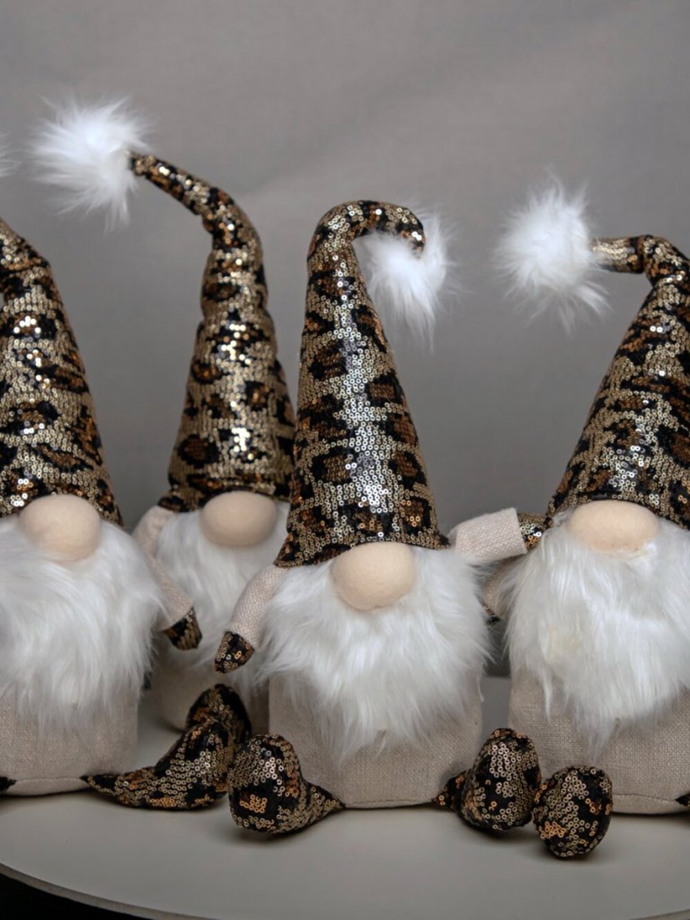 Sparkly Leopard Gnomes